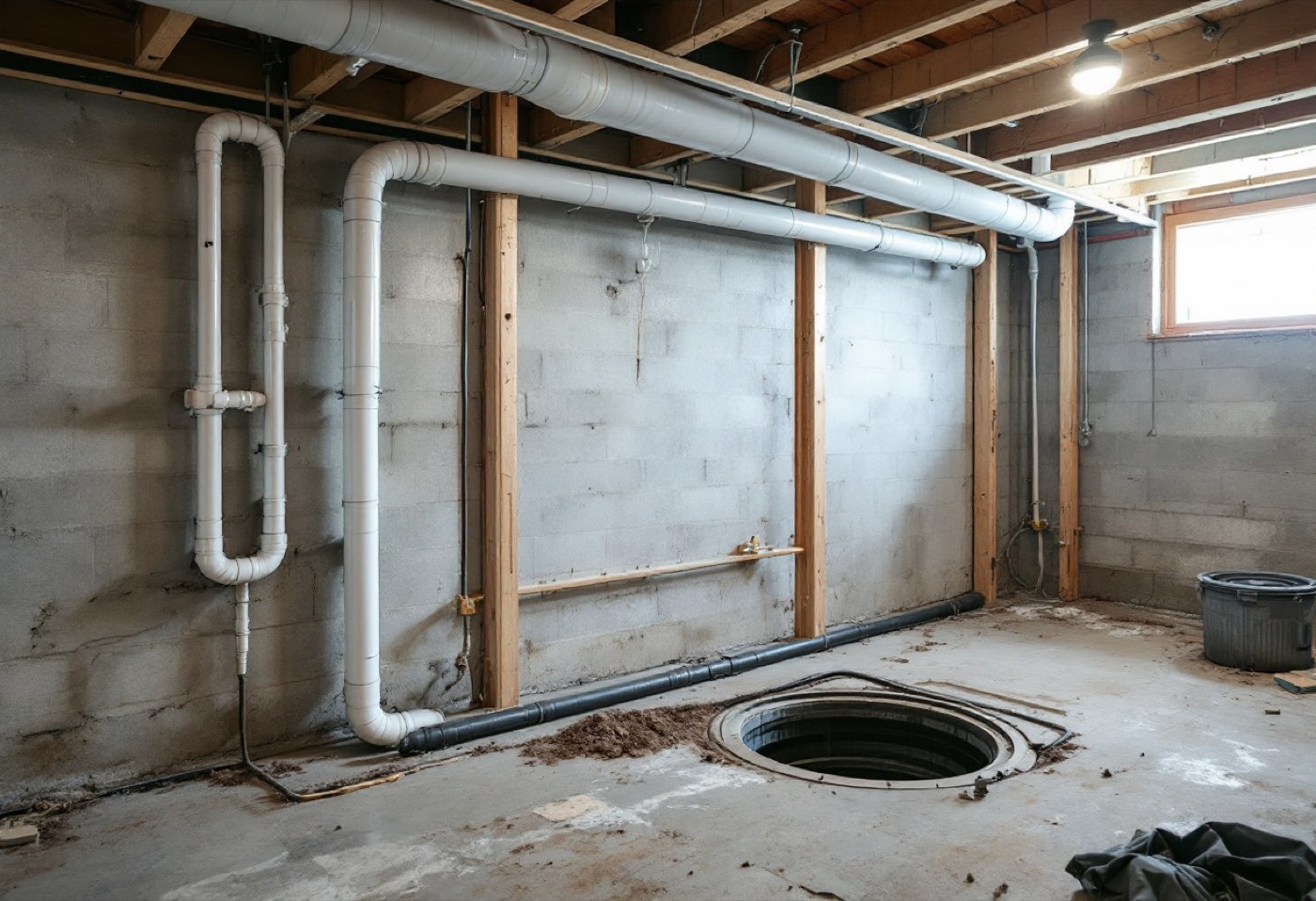 New radon mitigation system installed